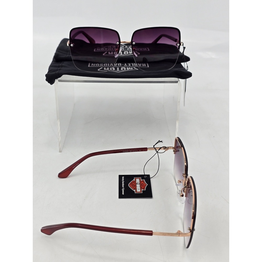 Harley-Davidson Sunglasses Womens OS Purple Gradient Rimless HD5062S - New